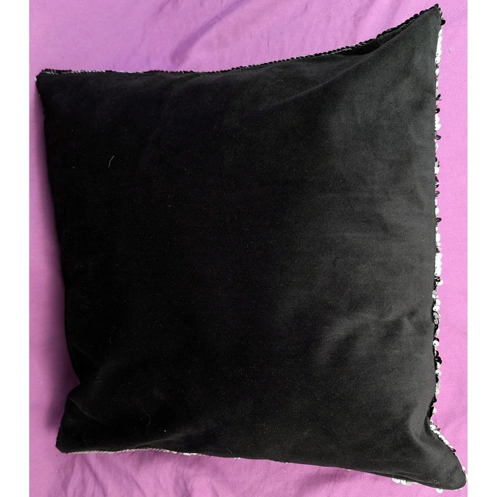 Nicolas Cage Sequin Pillow Funny Gag Gifts Reversible Black
